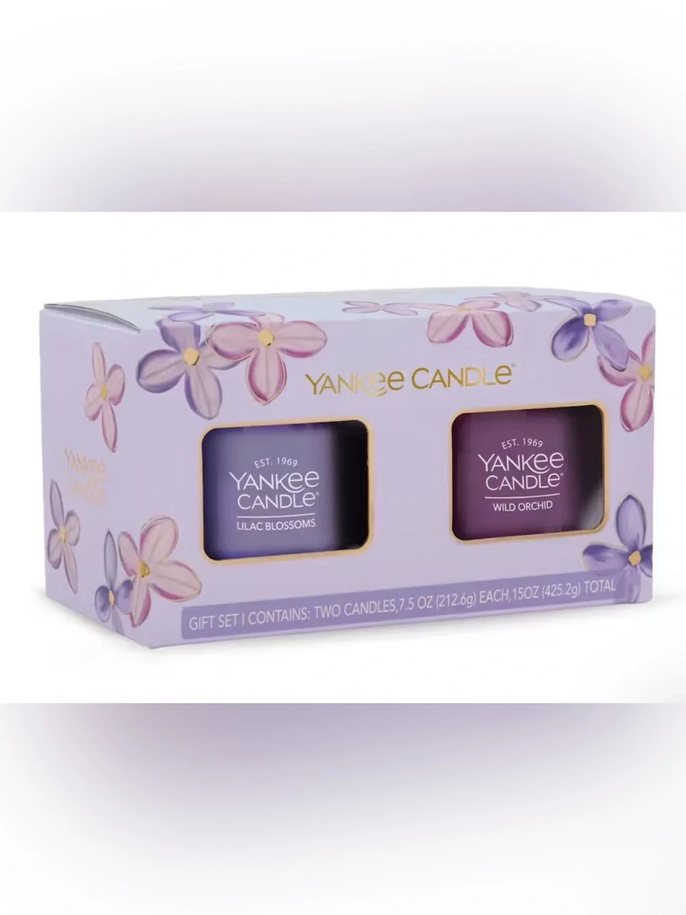 Yankee Candle Purple Lilac Mother's Day Gift Set NWT Lilac Blossoms Wild Orchid
